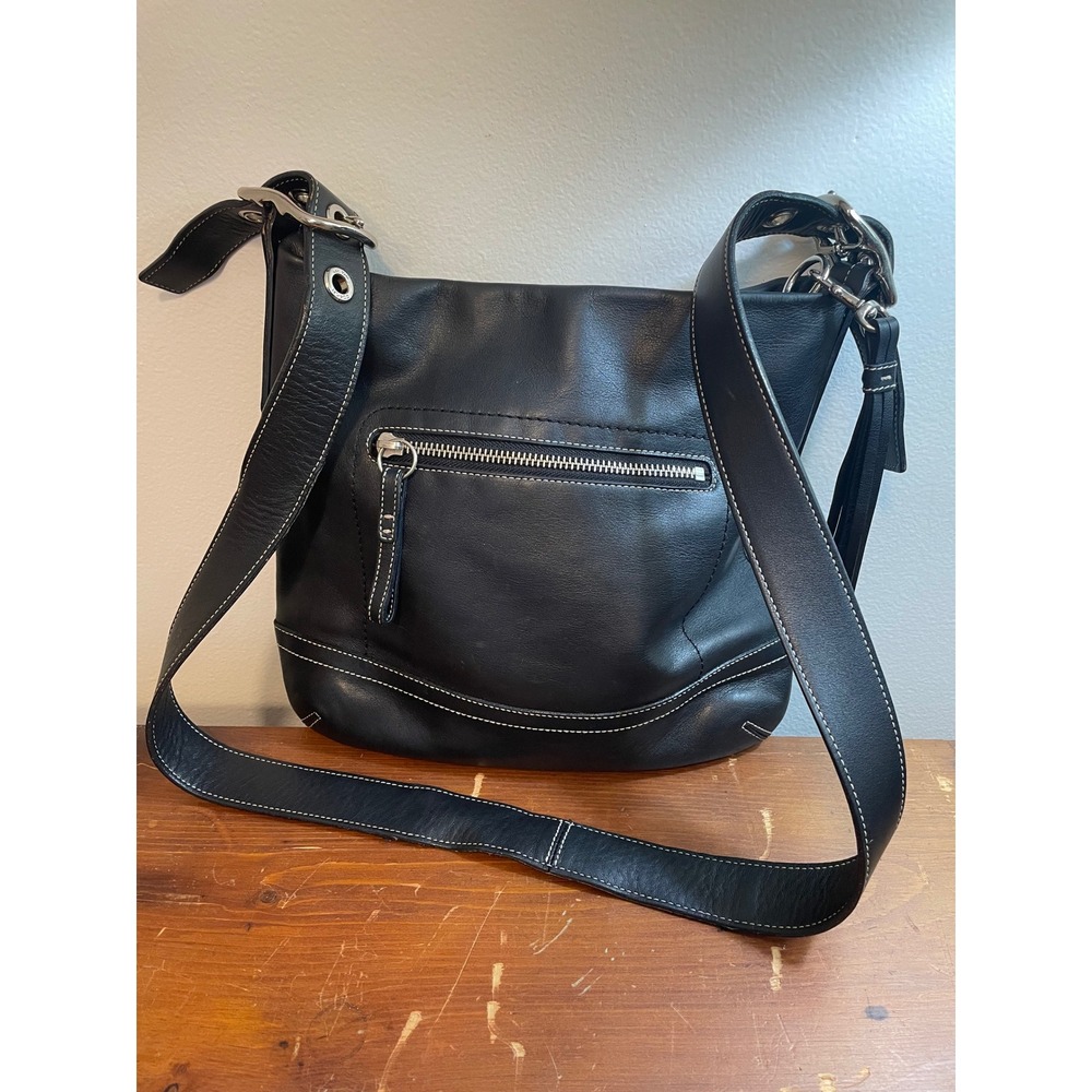 Coach Vintage 1415 Soho Slim Y2K Black Leather Hobo Shoulder Bag Made in Turkey